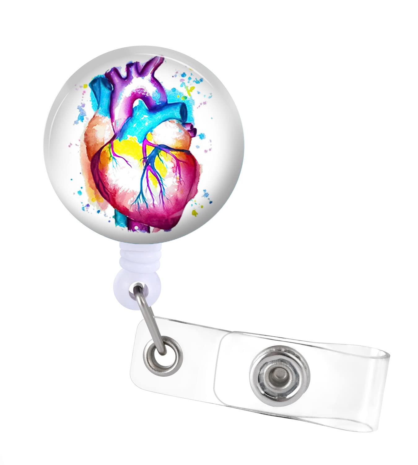 Badge Reels Holder Retractable With Id Clip For Nurse Name Tag Card Heart Cardiac Anatomy Cardiology Anatomical Nursing Doctor T